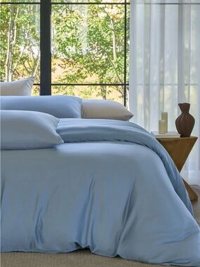 Sijo AiryWeight Eucalyptus Tencel Lyocell Duvet Cover Full/Queen Sky